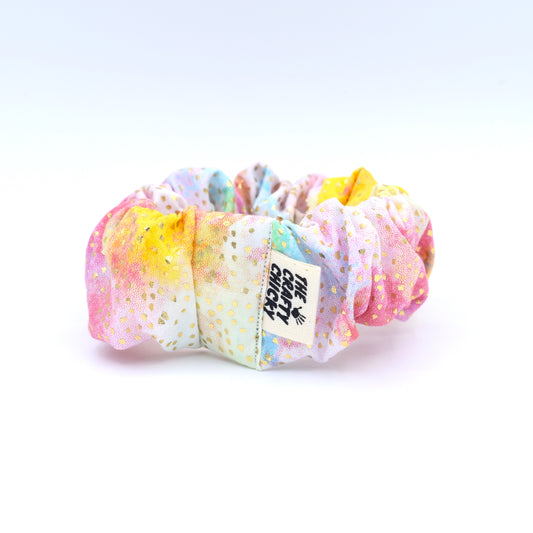 Rainbow Sparkle Scrunchie with The Crafty Chicky tag