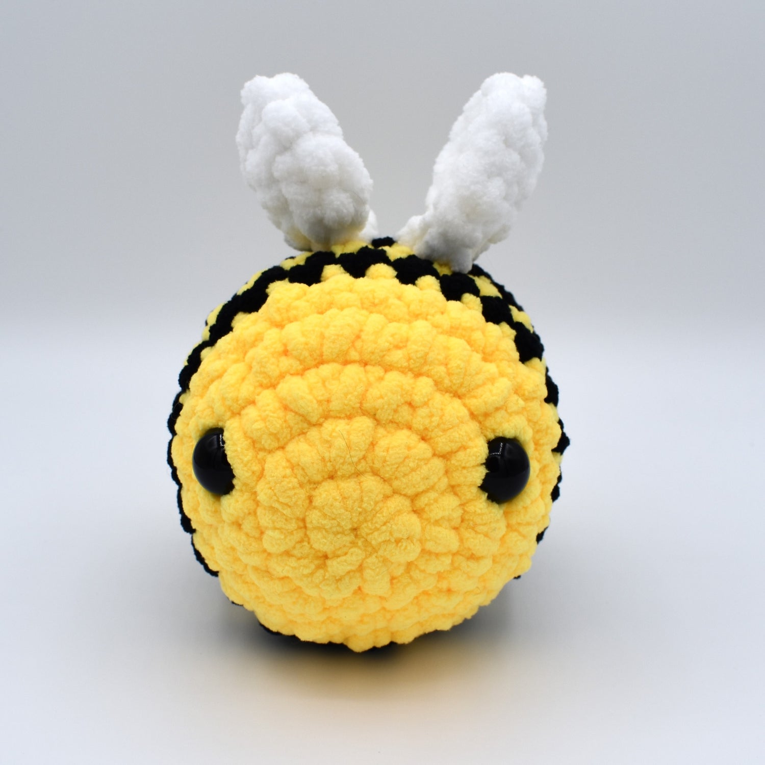 Yellow crochet bee front
