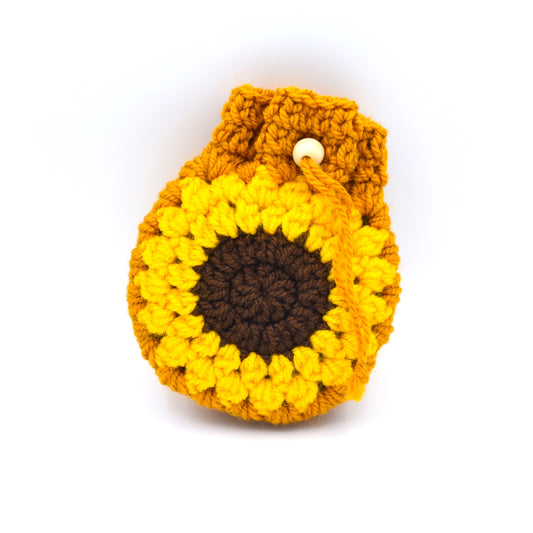 Burnt orange crochet mini sunflower bag