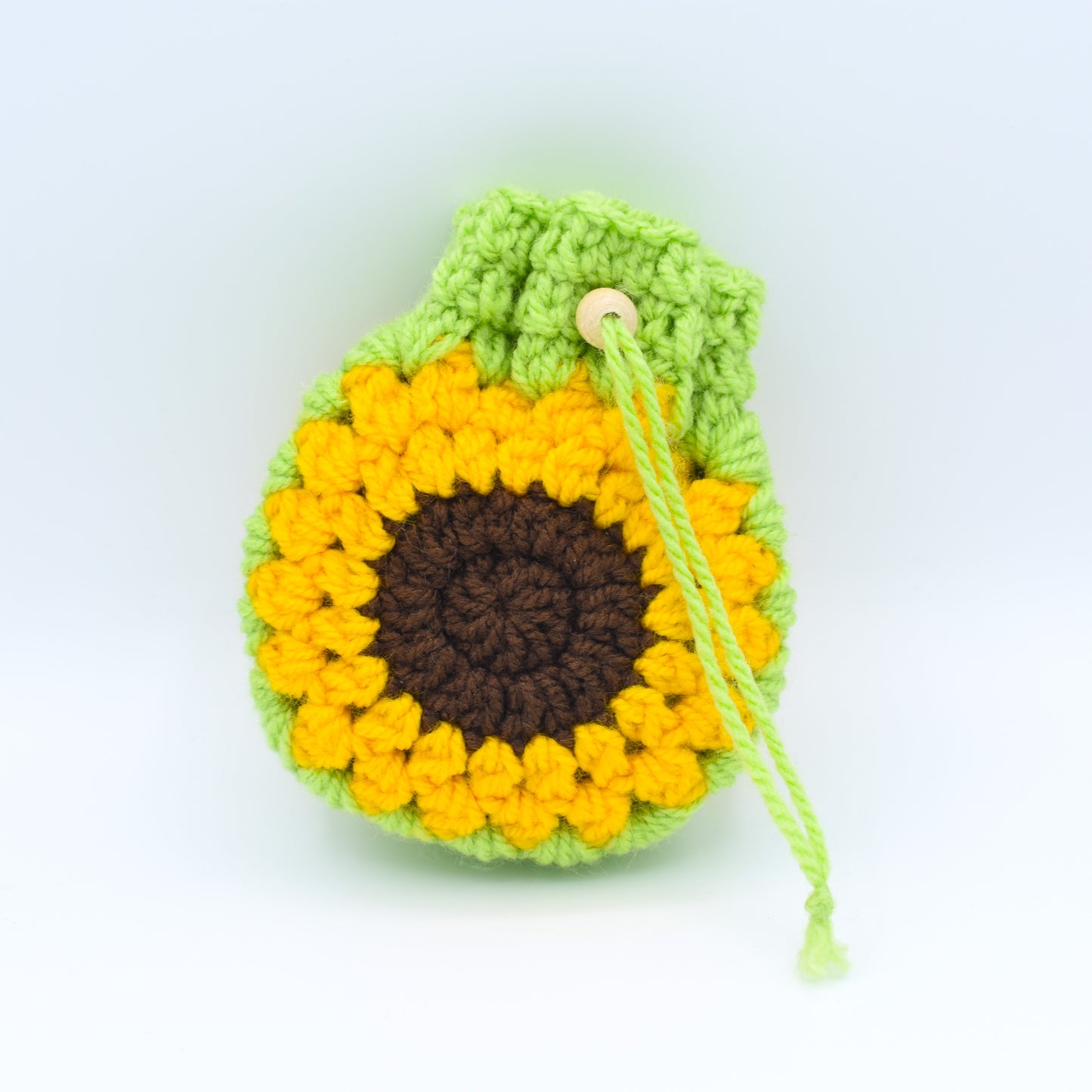 Light green crochet mini sunflower bag