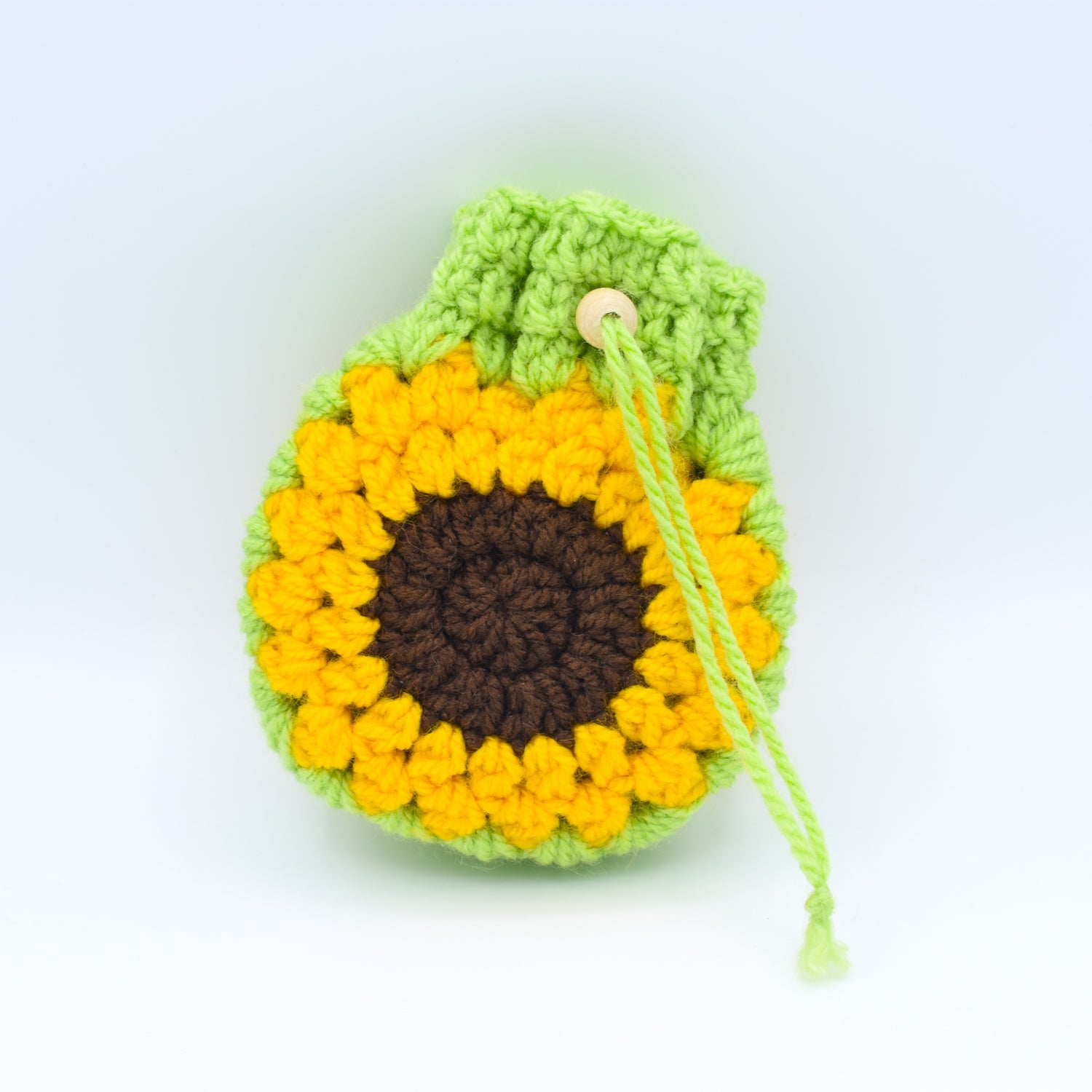  Light green crochet mini sunflower bag