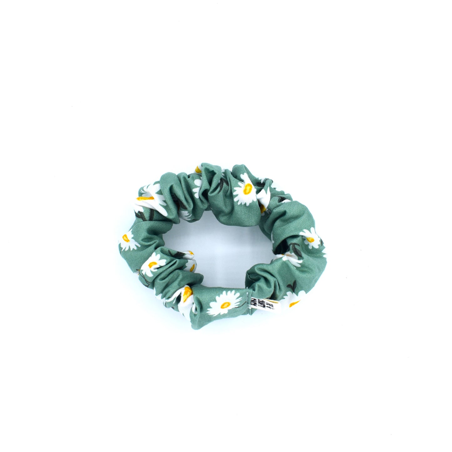 Green Daisy Scrunchie with The Crafty Chicky tag