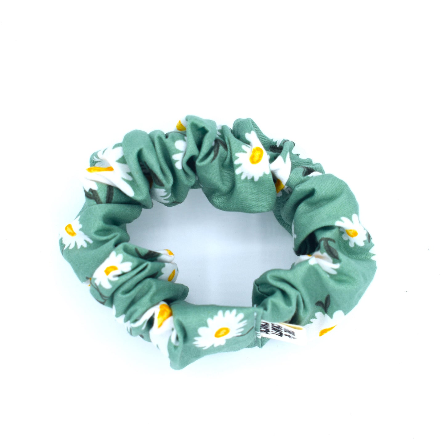 Green Daisy Scrunchie with The Crafty Chicky tag