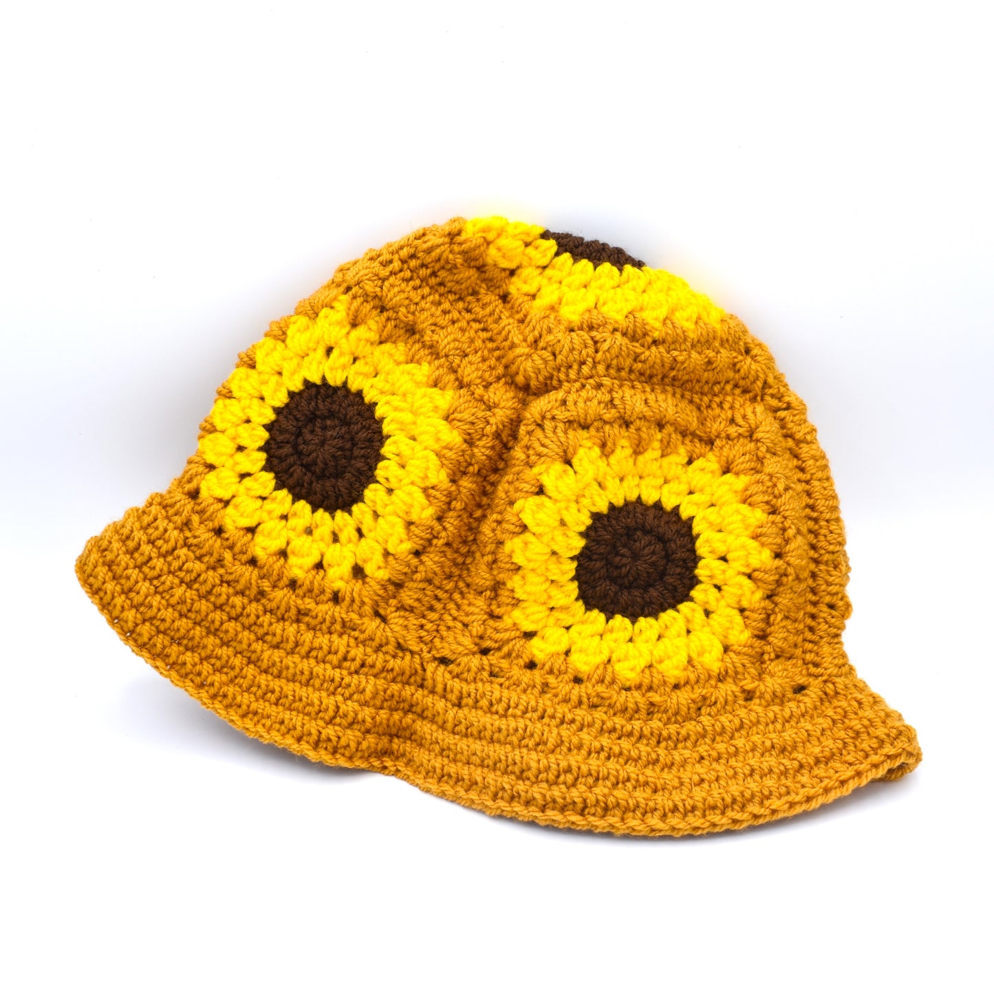 Burnt Orange Crochet Sunflower hat