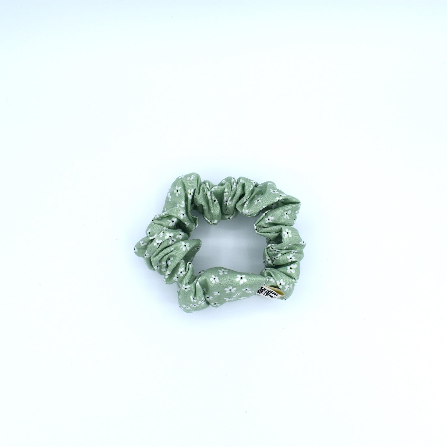 Green Floral Scrunchie with The Crafty Chicky tag