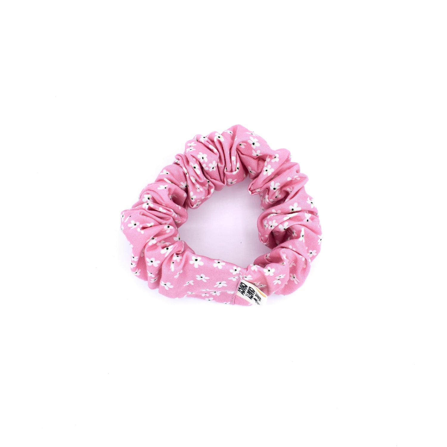 Pink Floral Scrunchie with The Crafty Chicky tag