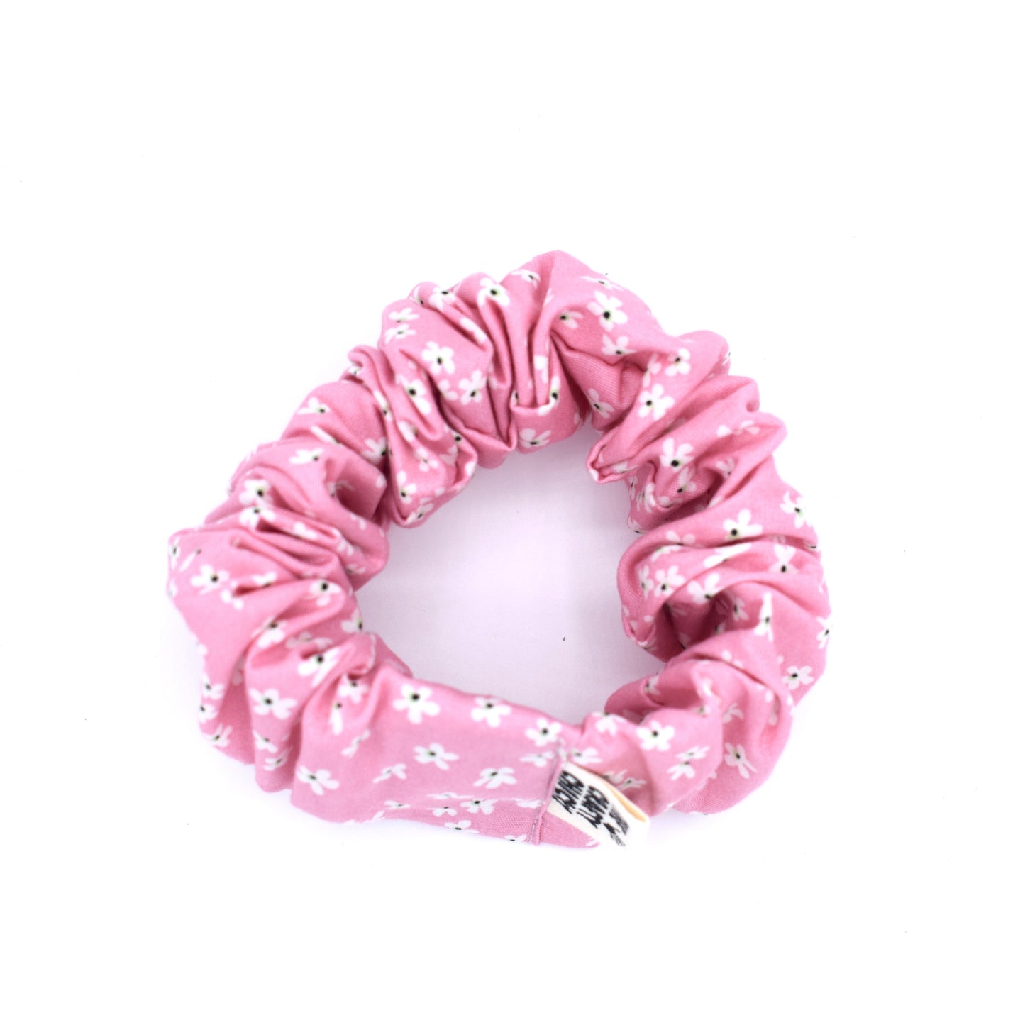 Pink Floral Scrunchie with The Crafty Chicky tag