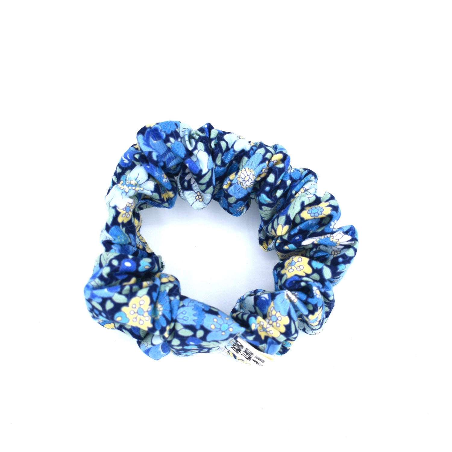 Blue Floral Scrunchie with The Crafty Chicky tag