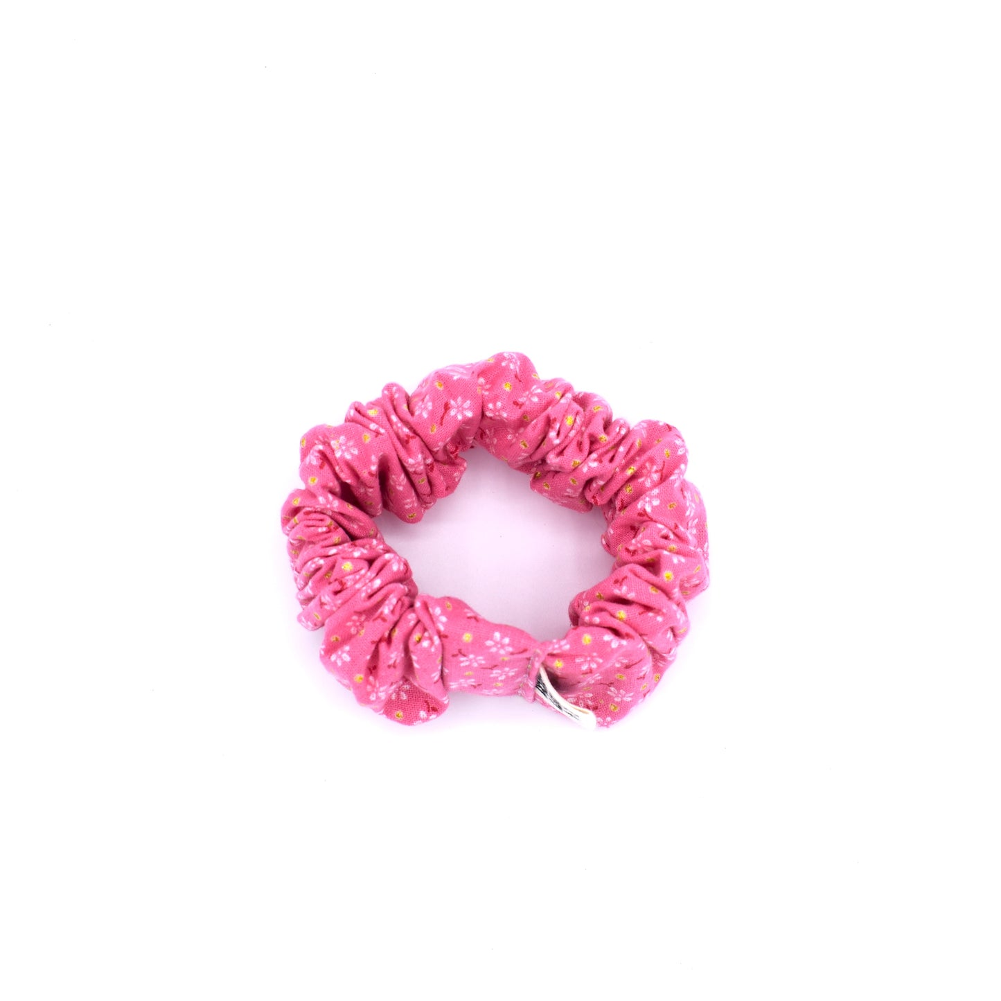 Pink Glitter Flower Scrunchie with The Crafty Chicky tag