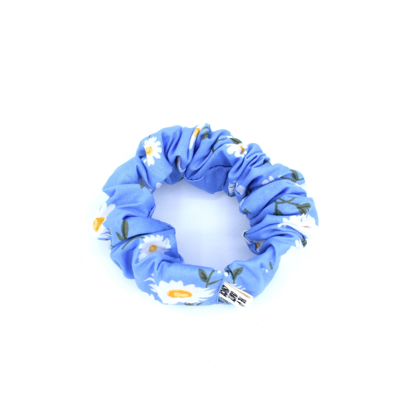 Blue Daisy Scrunchie with The Crafty Chicky tag