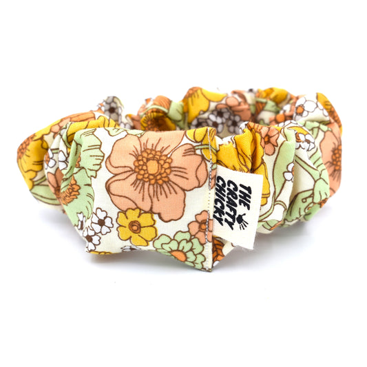 Yellow Flower Scrunchie with The Crafty Chicky tag