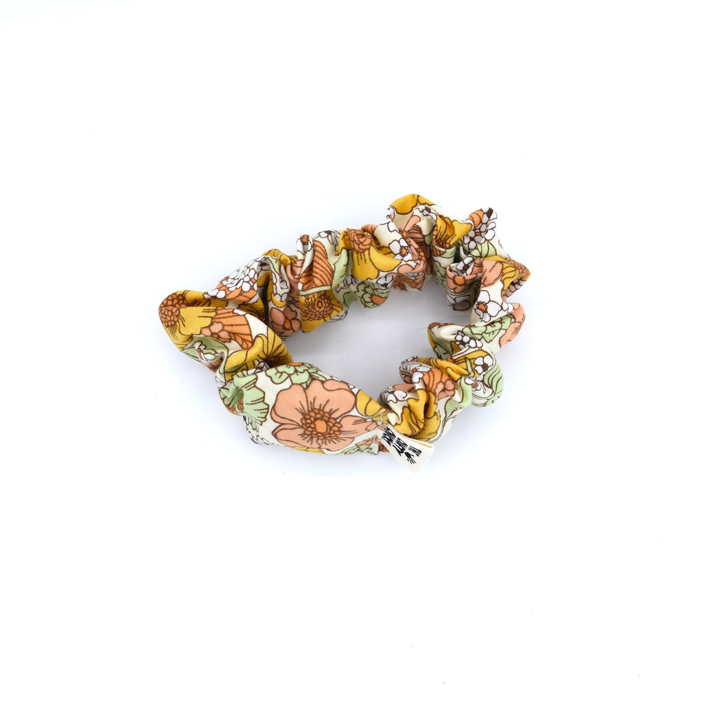 Yellow Flower Scrunchie with The Crafty Chicky tag