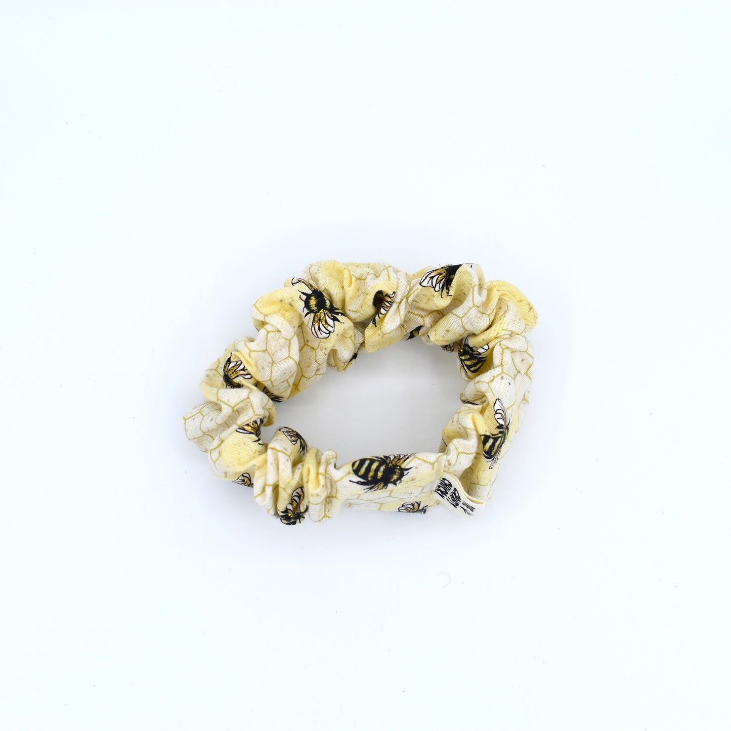 Gold Glitter Bee Scrunchie with The Crafty Chicky tag