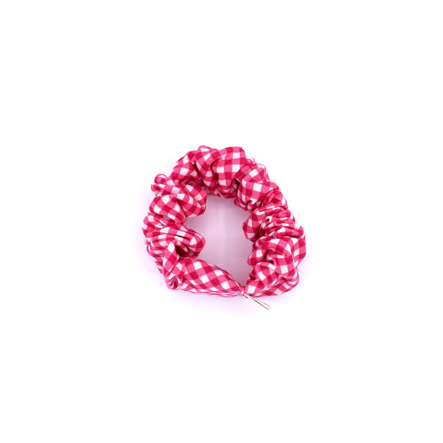 Pink Checkered Scrunchie with The Crafty Chicky tag