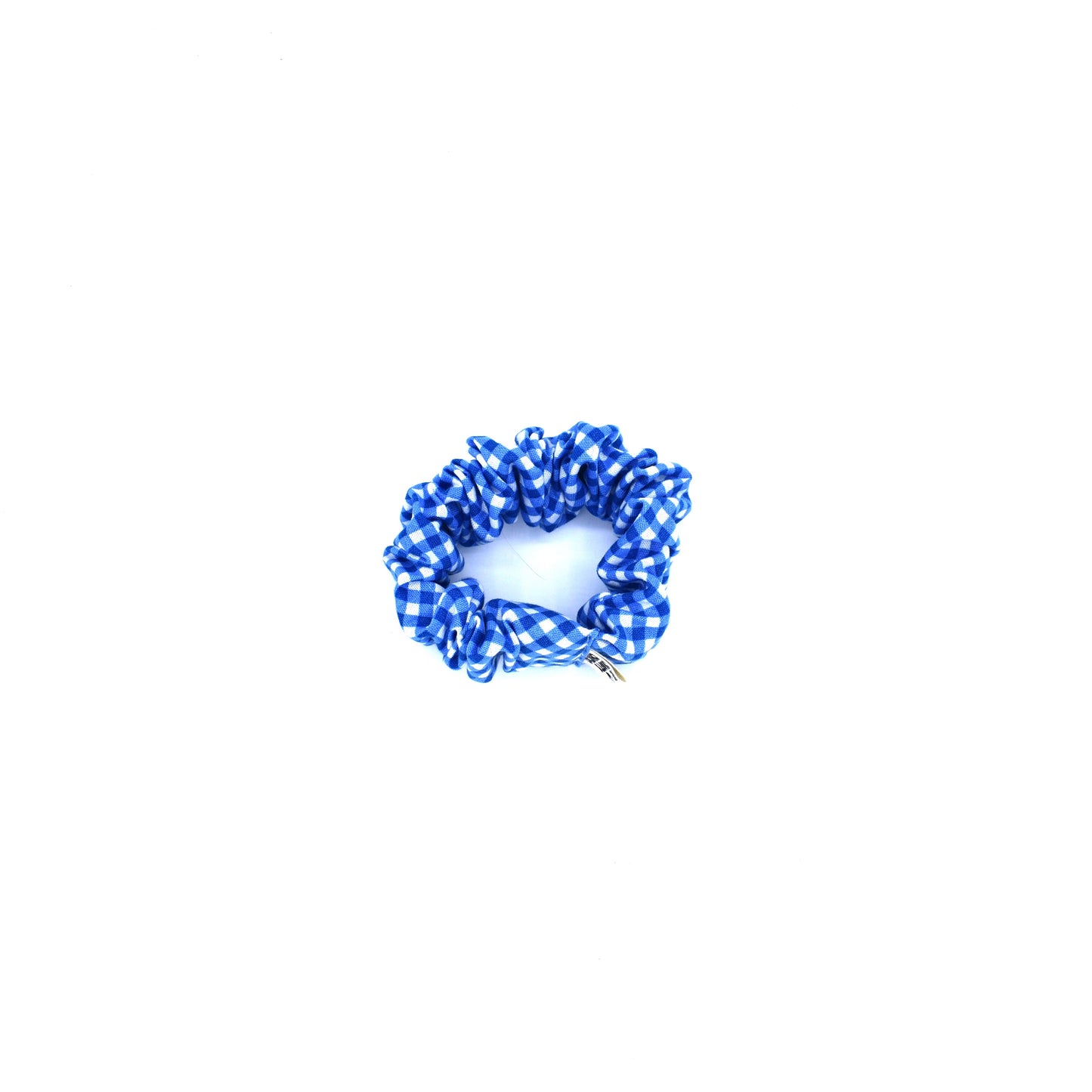 Dark Blue Checker Scrunchie with The Crafty Chicky tag