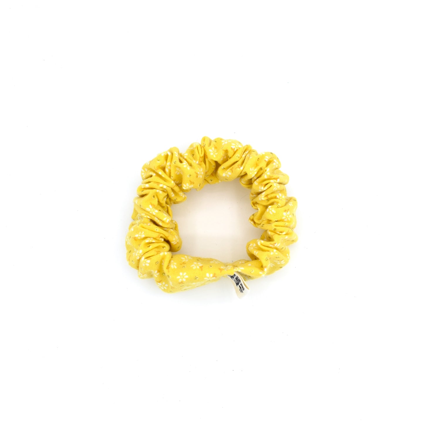 Yellow Glitter Flower Scrunchie with The Crafty Chicky tag