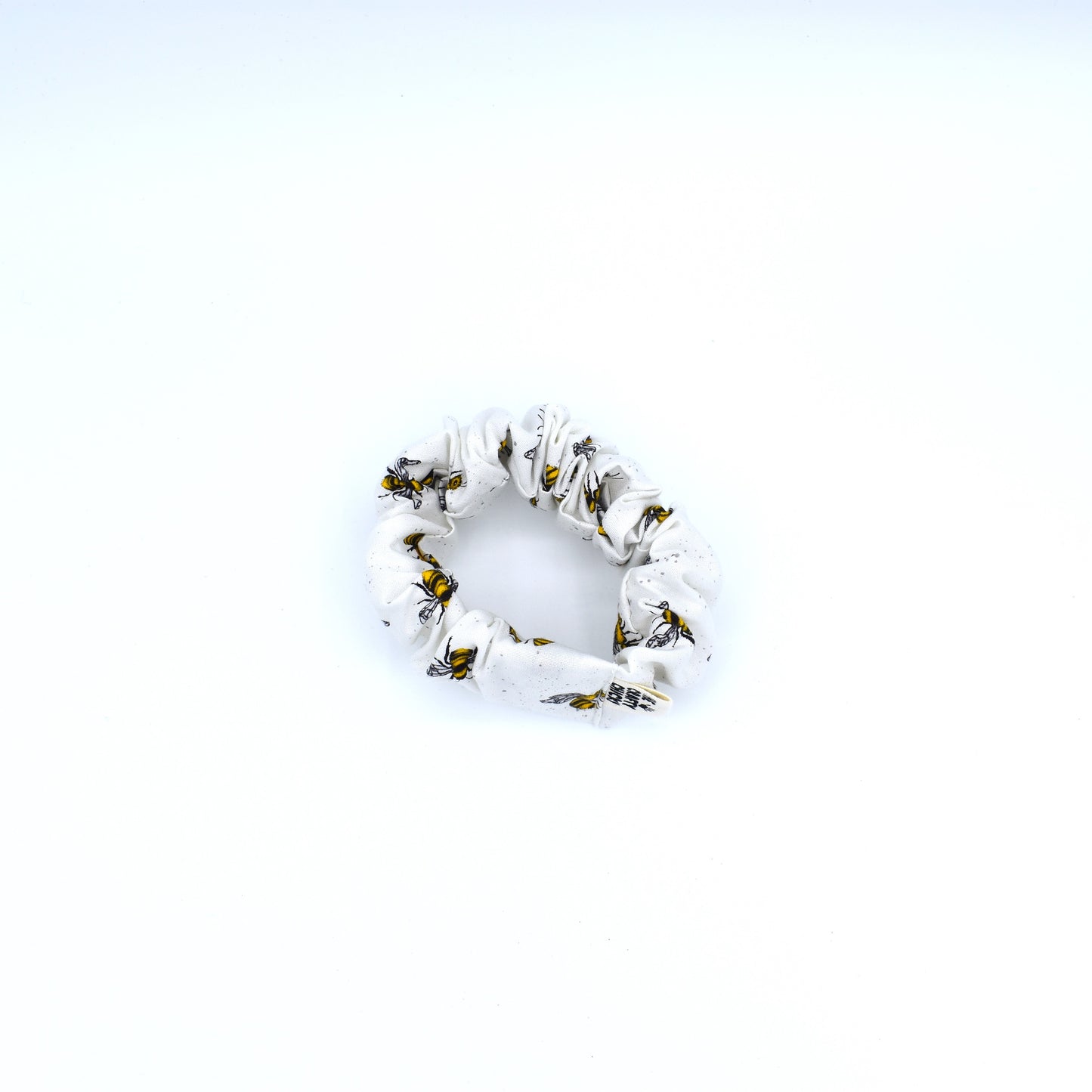 White Bee Scrunchie with The Crafty Chicky tag