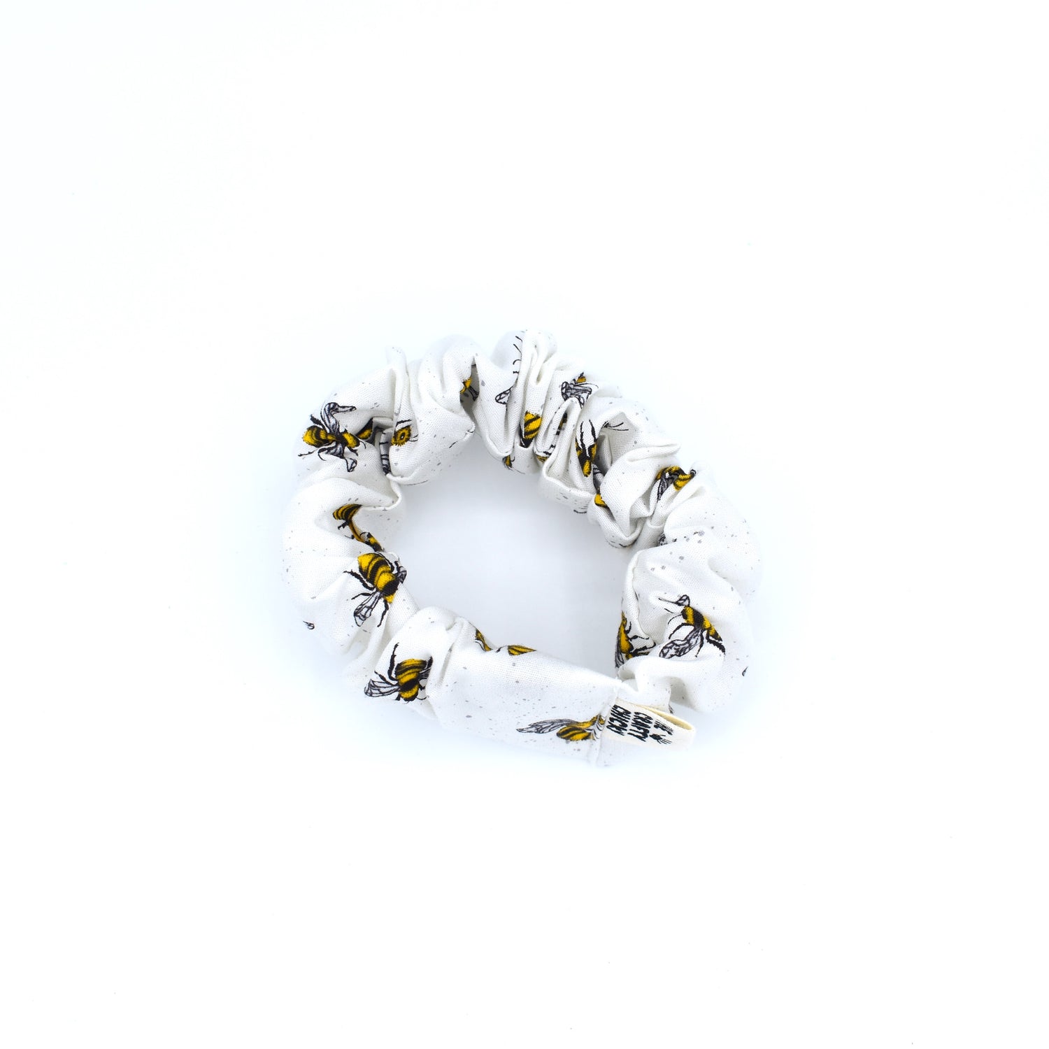 White Bee Scrunchie with The Crafty Chicky tag