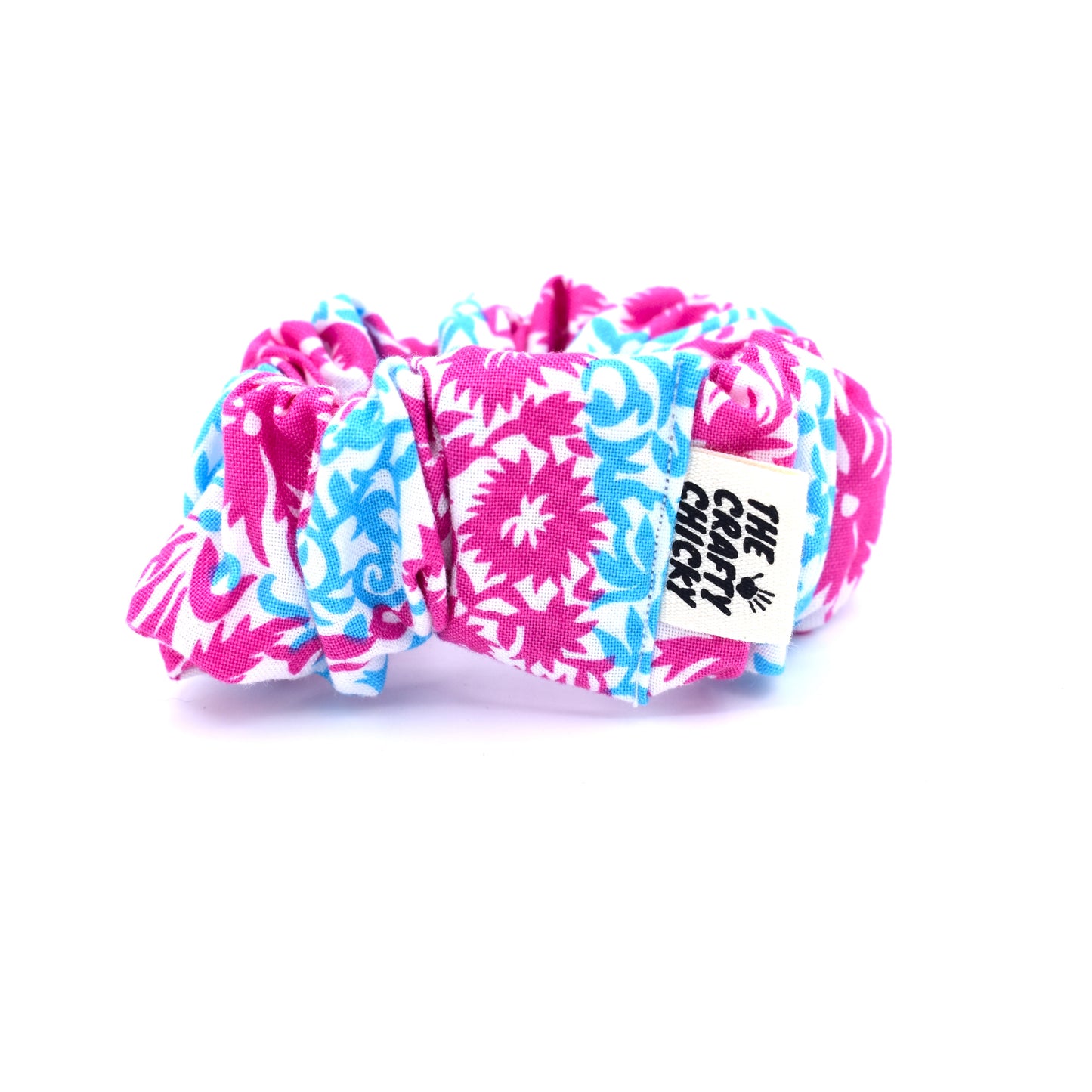 Pink & Blue Pattern Scrunchie