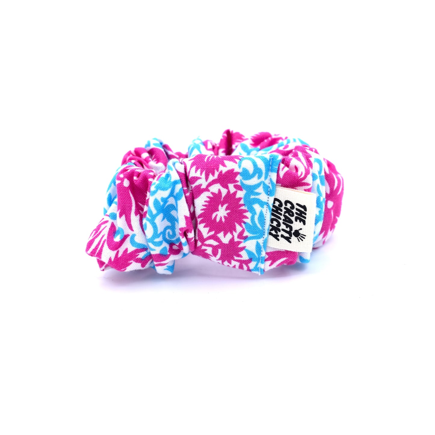 Pink & Blue Pattern Scrunchie