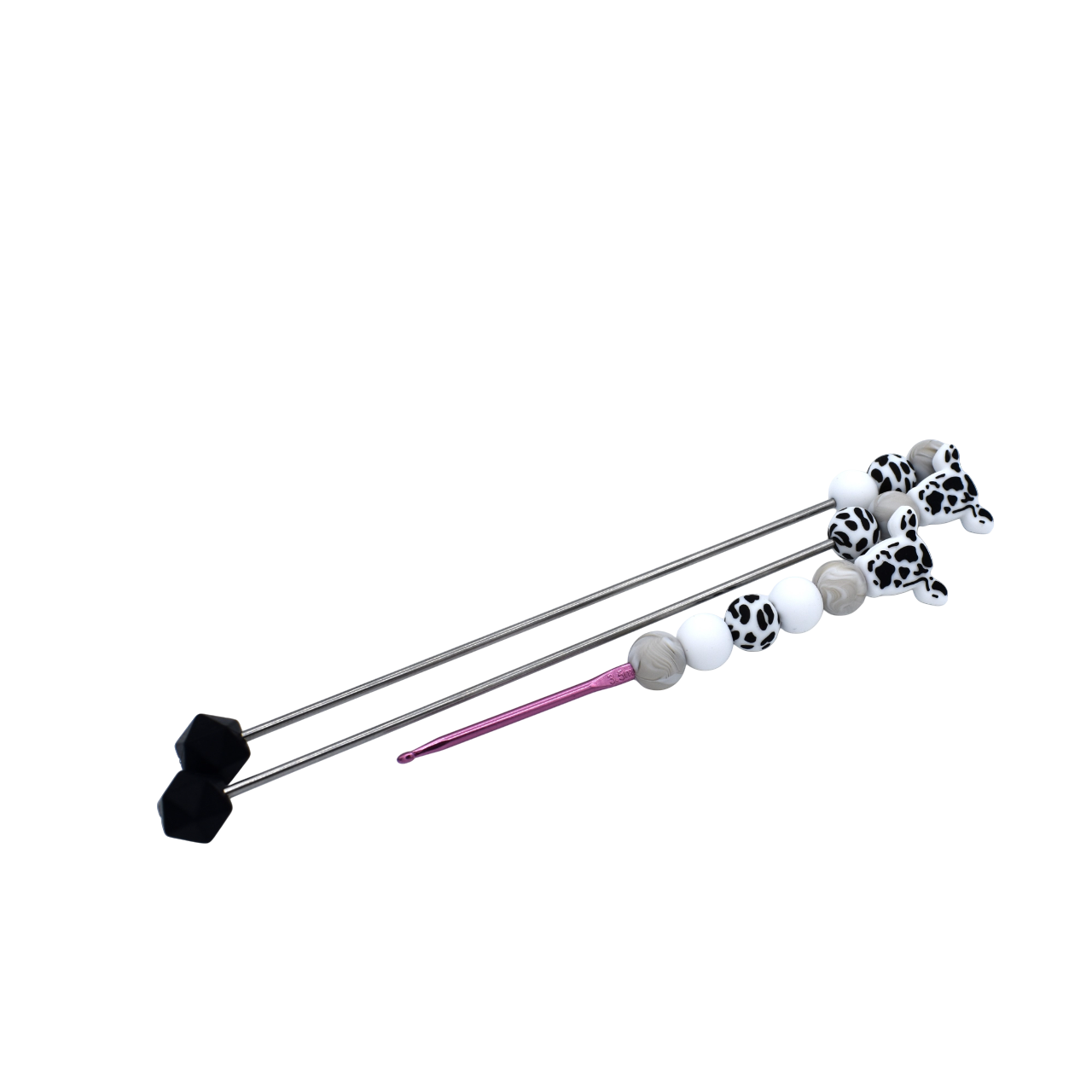 Cow Crochet Hook & Stitch Stick Set