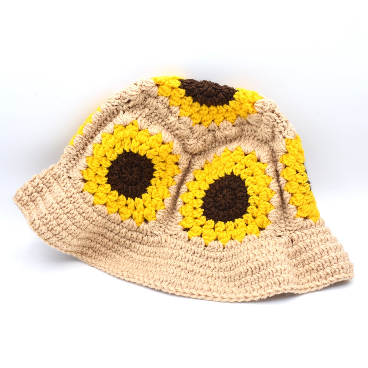 Natural Crochet Sunflower hat