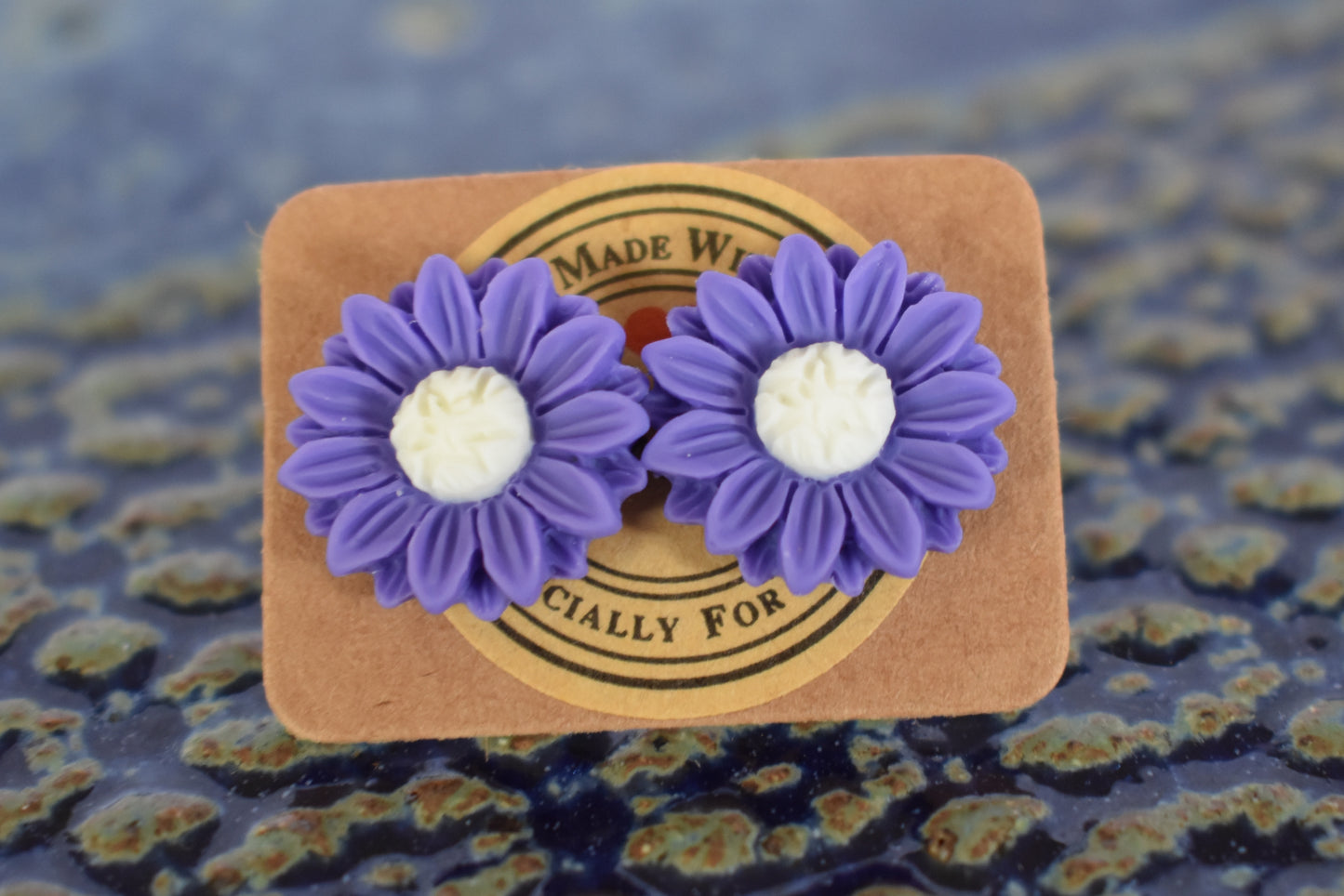Purple Sunflower Stud earrings
