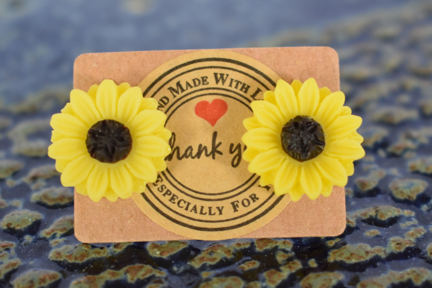 Yellow Sunflower Stud earrings